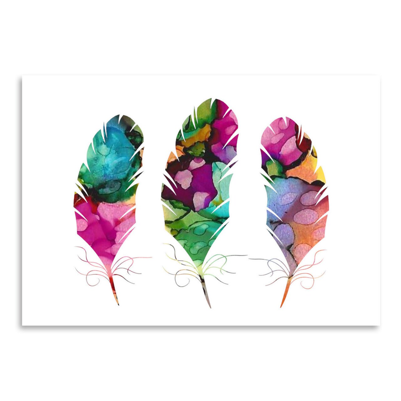 Watercolor Feathers by Lisa Nohren  Poster Art Print - Americanflat